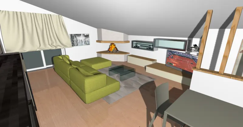 In palazzina appena ultimata, ultimo appartamento disponibile. Mansardato, travi a vista, parquet, 2 camini, 2 terrazzi, posto auto. Soggiorno con angolo cottura e camino, 2 camere, doppi servizi. Classe A2. Pannelli solari, split , induzione a Civitanova Marche