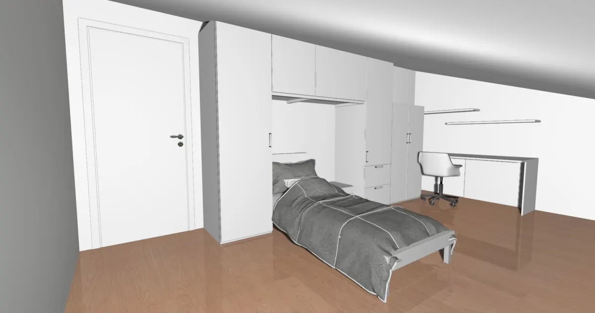 In palazzina appena ultimata, ultimo appartamento disponibile. Mansardato, travi a vista, parquet, 2 camini, 2 terrazzi, posto auto. Soggiorno con angolo cottura e camino, 2 camere, doppi servizi. Classe A2. Pannelli solari, split , induzione · foto 11