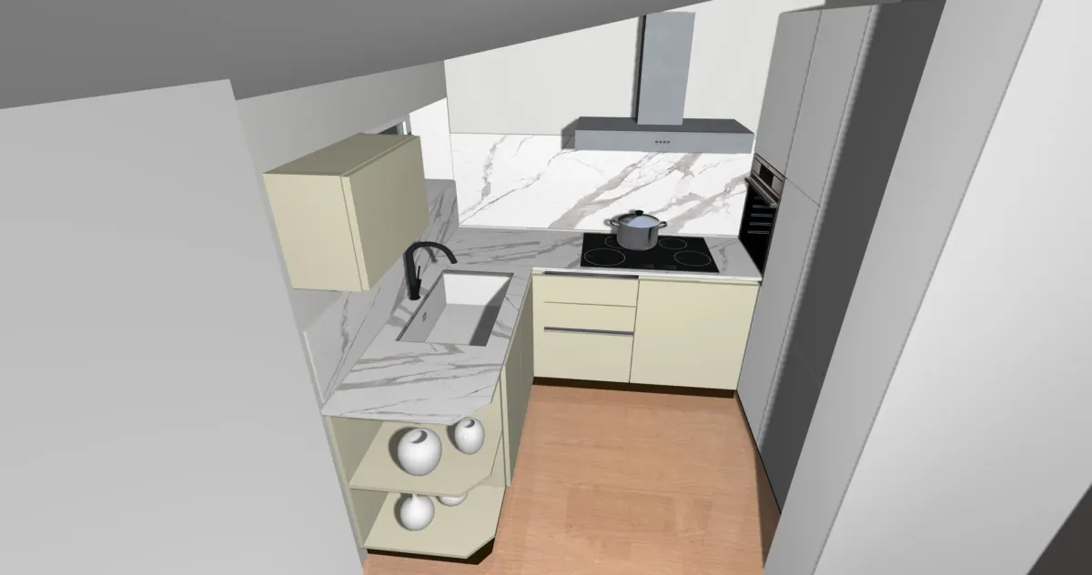 In palazzina appena ultimata, ultimo appartamento disponibile. Mansardato, travi a vista, parquet, 2 camini, 2 terrazzi, posto auto. Soggiorno con angolo cottura e camino, 2 camere, doppi servizi. Classe A2. Pannelli solari, split , induzione · foto 8