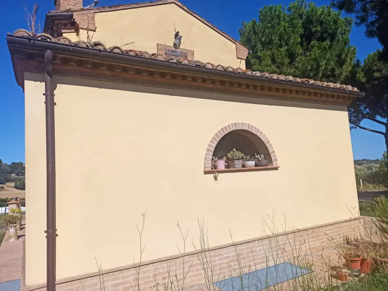 Casale marchigiano ristrutturato, immerso nel verde con terreno di mq. 21.600 piantumato ad ulivi e alberi da frutto e ampio annesso da trasformare in civile abitazione · foto 5